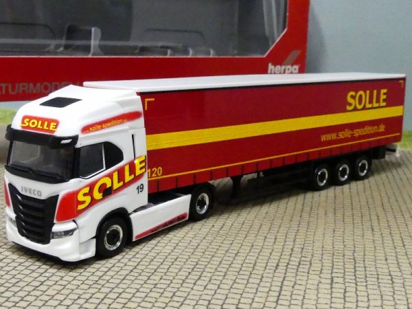 1/87 Herpa Iveco S-Way Gardinenplanen-Sattelzug Solle 315326