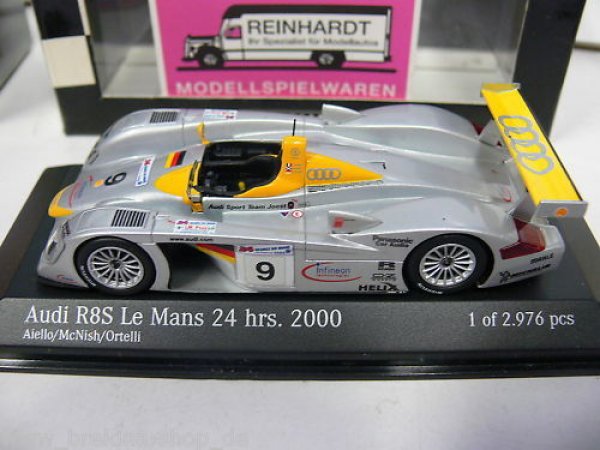 1/43 Minichamps Audi R8S Le Mans 24 Hours 2000 Aiello 430000909