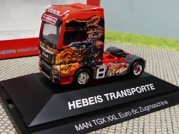 1/87 Herpa MAN TGX XXL E6c 2-Achs Zugmaschine Hebeis Transporte 111027