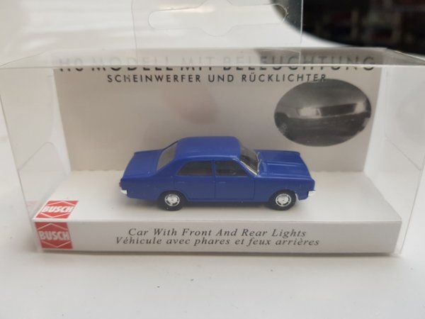 1/87 Busch Opel Rekord C blau mit Beleuchtung 5663