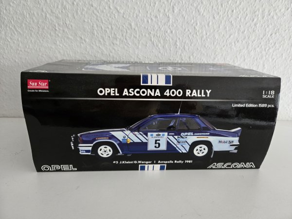 1/18 Sun Star Opel Ascona 400 Acropolis Rally 1981 #5 5361