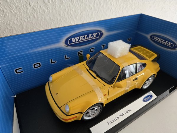 1/18 Welly Porsche 964 Turbo ockergelb 18026W