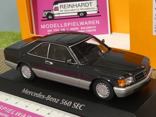 1/43 Maxichamps MB 560 SEC 1986 schwarz metallic 940 035121