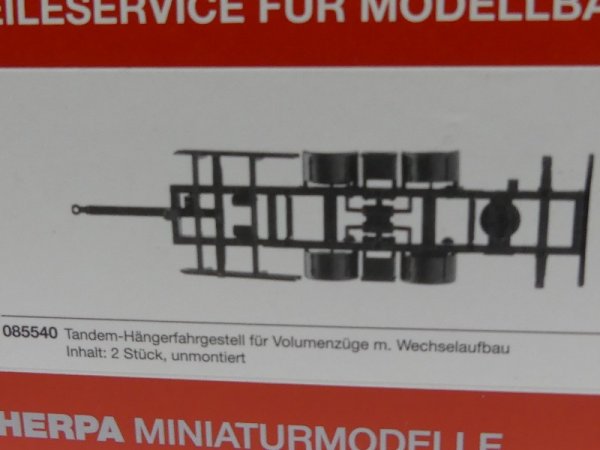1/87 Herpa Teileservice Tandem-Hängerfahrgestell für Volumenzüge 085540