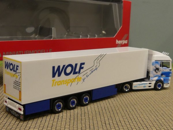 1/87 Herpa MAN TGX XLX WOLF Transporte Kühlkoffer Sattelzug 301770