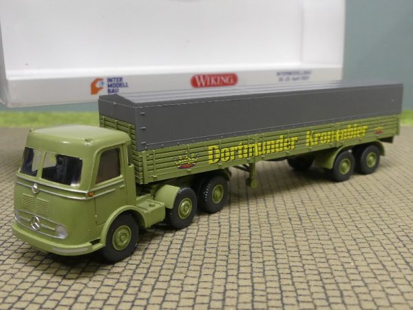 1/87 Wiking MB 333 Dortmunder Kronenbier Planen-Sattelzug 0514 57 Intermodellbau 2023