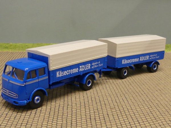 1/87 Brekina MB 334 Adler Käsecreme Planen Hängerzug 76001