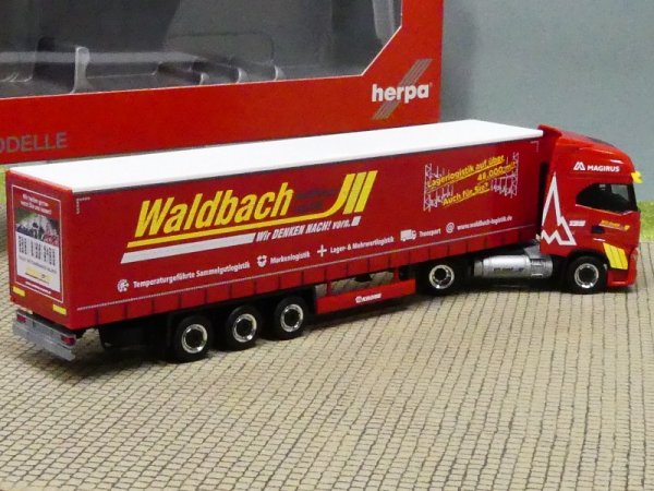 1/87 Herpa Iveco S-Way LNG Gardinenplanen-SZ Waldbach Logistik 314411