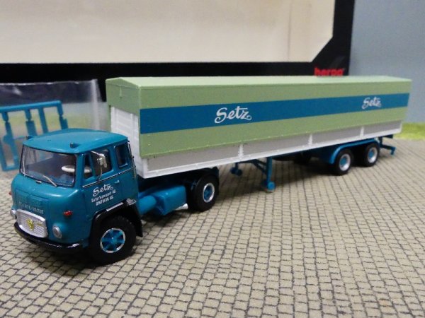 1/87 Herpa Scania Vabis LB 76 Planen-Sattelzug Setz 026062