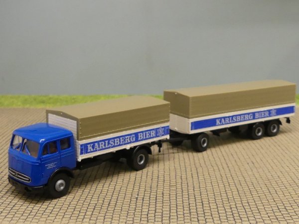 1/87 Brekina MB 334 Karlsberg Bier Planen Hängerzug