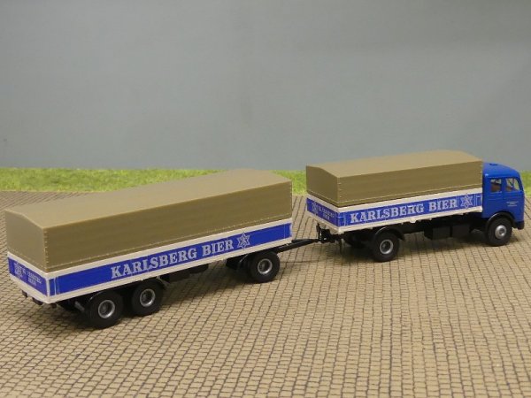 1/87 Brekina MB 334 Karlsberg Bier Planen Hängerzug