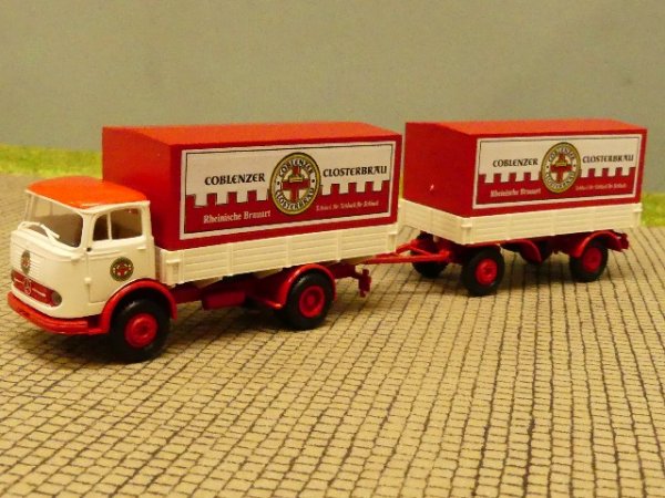 1/87 Brekina MB 328 CLOSTERBRÄU Coblenz Planen Hängerzug