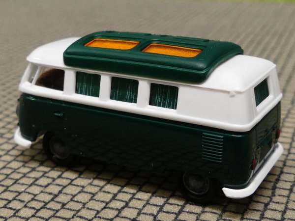 1/87 Brekina # 1947 VW T1 b Camper Hubdach geschlossen weiß/grün BulliKartei Sondermodell