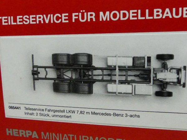 1/87 Herpa TS 2 x Fahrgestell LKW 7,82 m Mercedes-Benz 3achs 085441