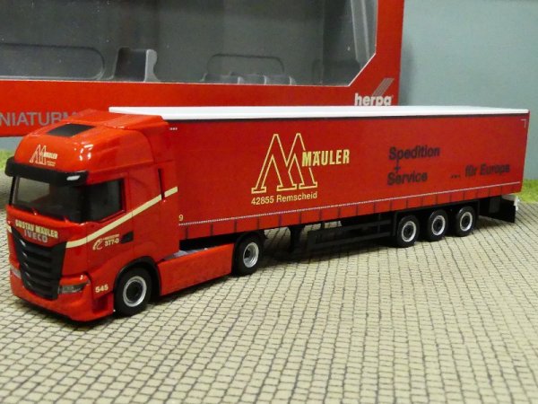 1/87 Herpa Iveco S-Way Gustav Mäuler Gardinenplanen-Sattelzug 314121