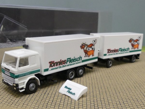 1/87 Herpa Albedo Scania 142 Tönnis Fleisch Kühlkoffer-Hängerzug