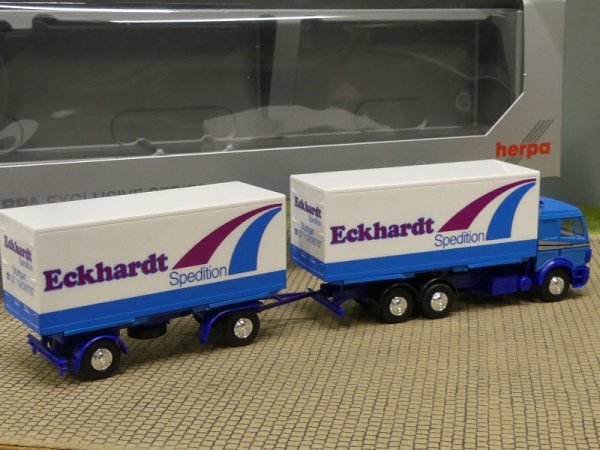 1/87 Herpa MB SK Eckhardt Spedition Wechselplanen-Hängerzug