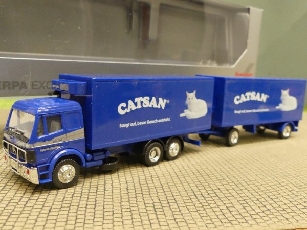 1/87 Herpa MB SK CATSAN Kühlkoffer-Hängerzug