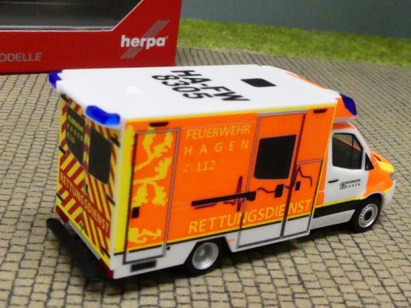 1/87 Herpa MB Sprinter ‘18 Fahrtec RTW Feuerwehr Hagen 096713