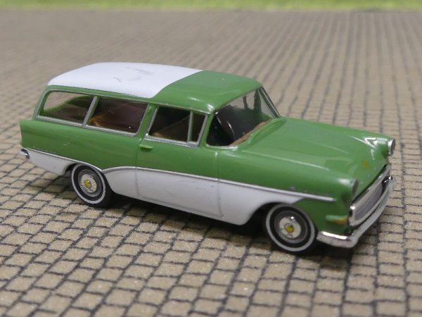 1/87 Brekina Opel Rekord P1 Caravan grün/weiß 20034