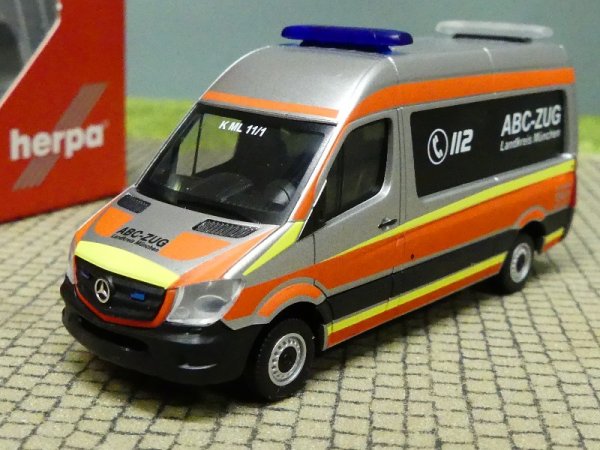 1/87 Herpa MB Sprinter `13 Bus HD MZF ABC-Zug Landkreis München 096379