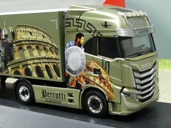 1/87 Herpa Iveco S-Way Perrotti Gladiatore Schubboden-Sattelzug 122139