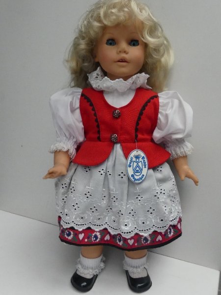 Engel Puppe ca. 44cm mit Regionalkleid Vinyl Kopf Made in Germany