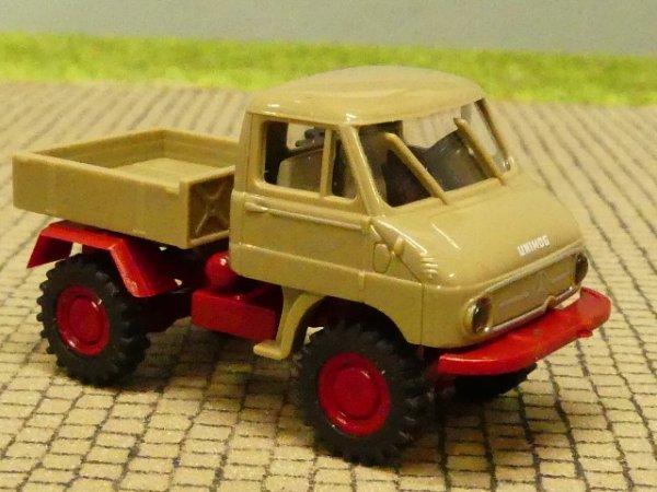 1/87 Brekina Unimog 411 beigebraun Pritsche 39000