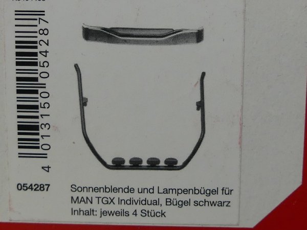 1/87 Herpa Sonnenblende und Lampenbügel für MAN TGX Individual Bügel schwarz