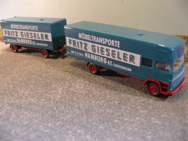 1/87 Wiking MB Möbeltransporte Gieseler Hängerzug