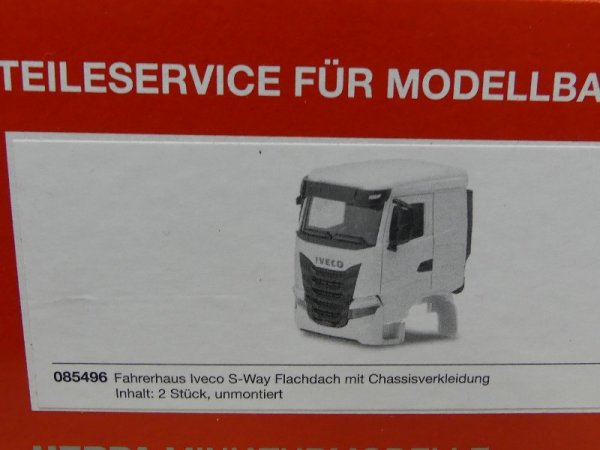 1/87 Herpa Fahrerhaus Iveco S-Way Flachdach weiß 2 Stück 085496