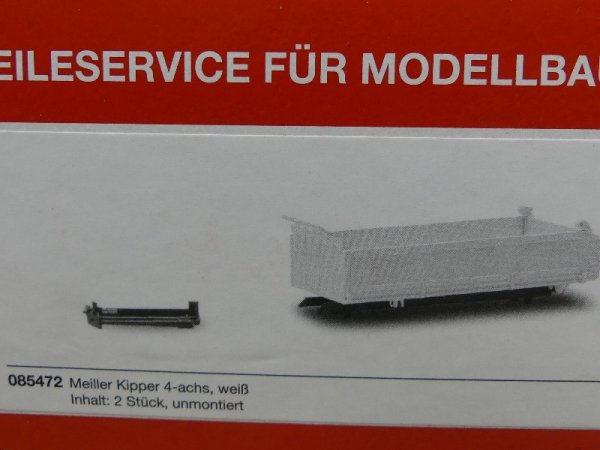 1/87 Herpa Meiller Kippmulde für 4-achs Kipper weiß 2 Stück 085472