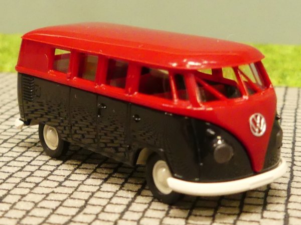 1/87 Brekina # 1118 VW T1 b Bus rubinrot/schwarz