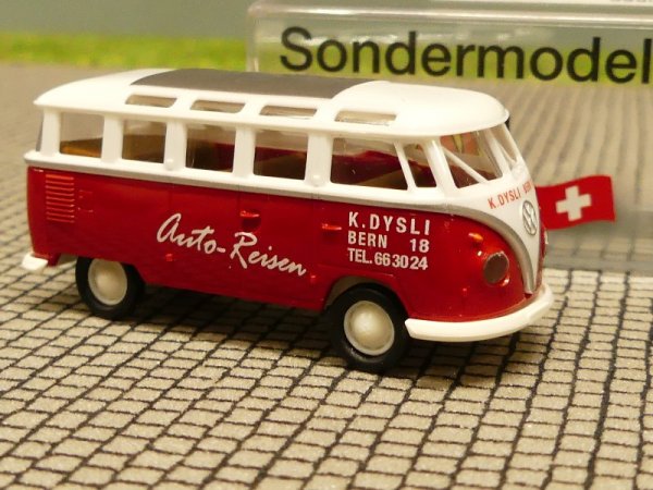 1/87 Brekina # 1829 VW T1 b Samba Dysli Reisen CH Sondermodell Schweiz