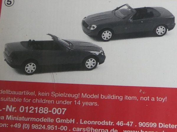 1/87 Herpa MiniKit MB SLK Roadster saphirblau 012188-007