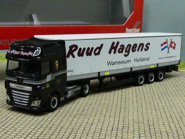 1/87 Herpa DAF XF SSC Euro 6 Gardinenplanen-SZ mit Bordwänden Ruud Hagens 313872