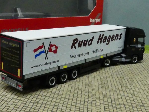 1/87 Herpa DAF XF SSC Euro 6 Gardinenplanen-SZ mit Bordwänden Ruud Hagens 313872