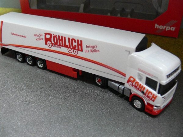 1/87 Herpa 302654 Scania R Streamline Topline Kühlkoffer-Sattelzug Röhlich