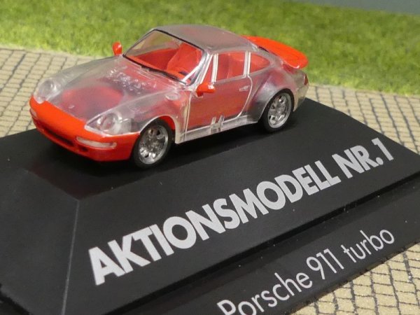 1/87 Herpa Porsche 911 turbo transparent rot Aktionsmodell Nr. 1 184892