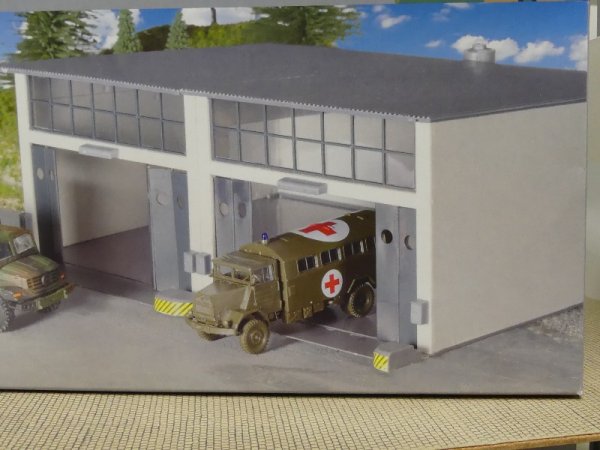 1/87 Herpa Military Reparaturhalle 2-ständig B22x T19x H8,5cm 745857 Bausatz