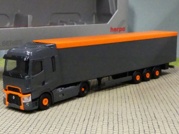 1/87 Herpa Renault T Schubboden-Sattelzug grau/orange