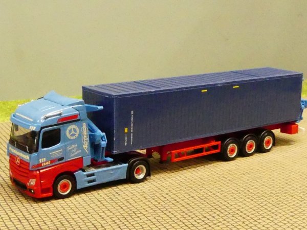 1/87 Herpa MB Actros `18 StreamSpace Seitenlader Container-SZ Frankenbach 313919