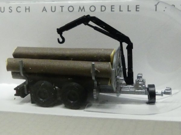 1/87 Busch Anhänger Forst Rückewagen mit Ladekran 59972