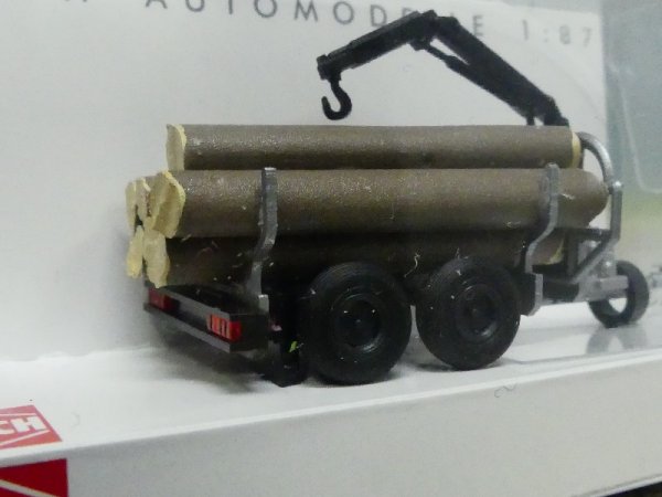 1/87 Busch Anhänger Forst Rückewagen mit Ladekran 59972