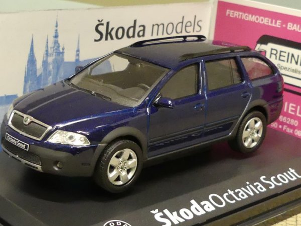 1/43 Abrex Skoda Octavia Combi Scout Storm Blue Metallic A1