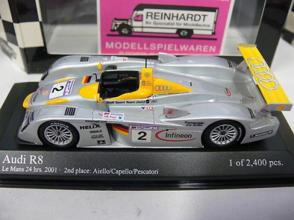 1/43 Minichamps Audi R8 Le Mans 24 Hours 2001 #2 Aiello 400011202