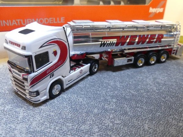 1/87 Herpa Scania CR HD Chromtank-Sattelzug Willi Wewer 308427