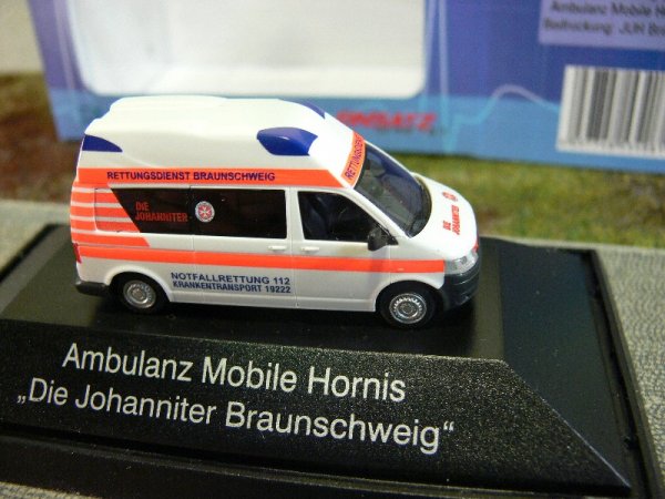 1/87 Rietze Hornis Silver Ambulanz Die Johanniter Braunschweig 53408