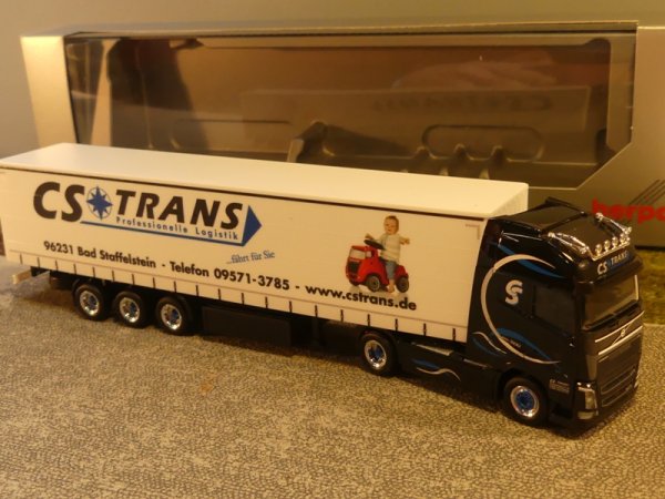 1/87 Herpa Volvo FH GI. XL Gardinenplanen-Sattelzug CS Trans 931519