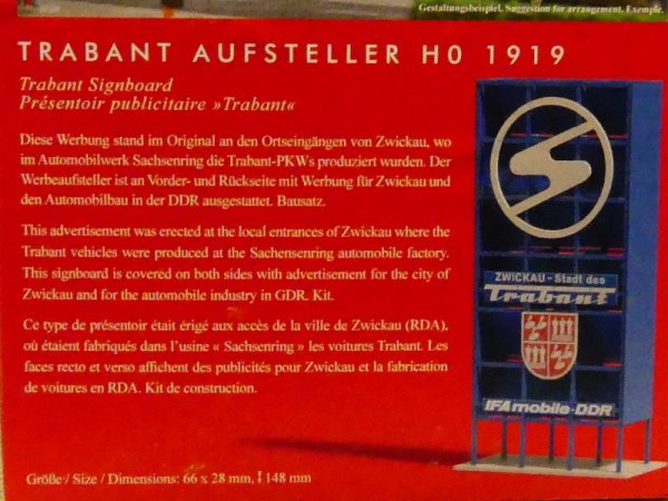 1/87 Busch Trabant Aufsteller Bausatz H0 1919